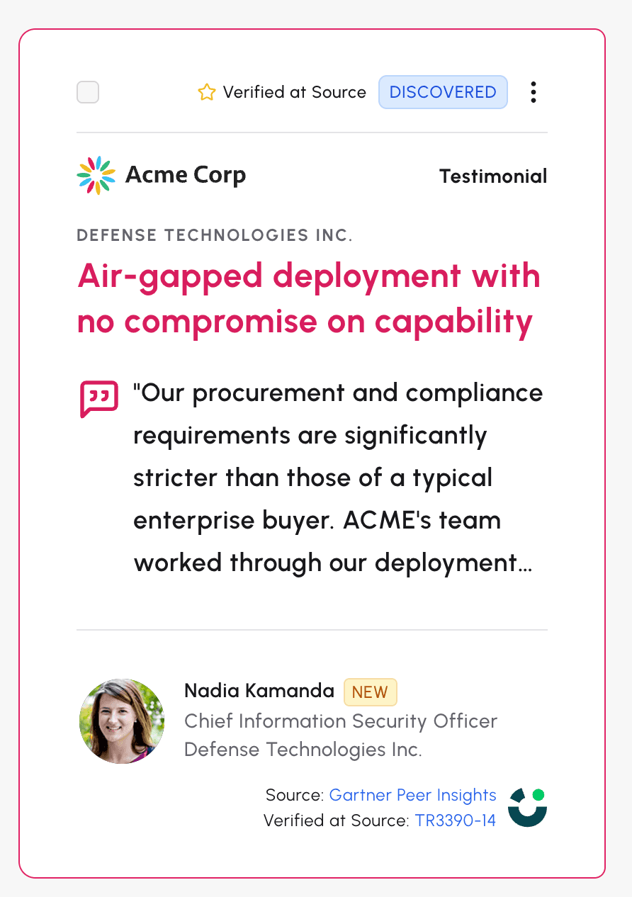 Air-gapped deployment testimonial